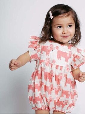 NWT Pink Chicken Elsie Ruffle Sleeve Bubble Poodle Party